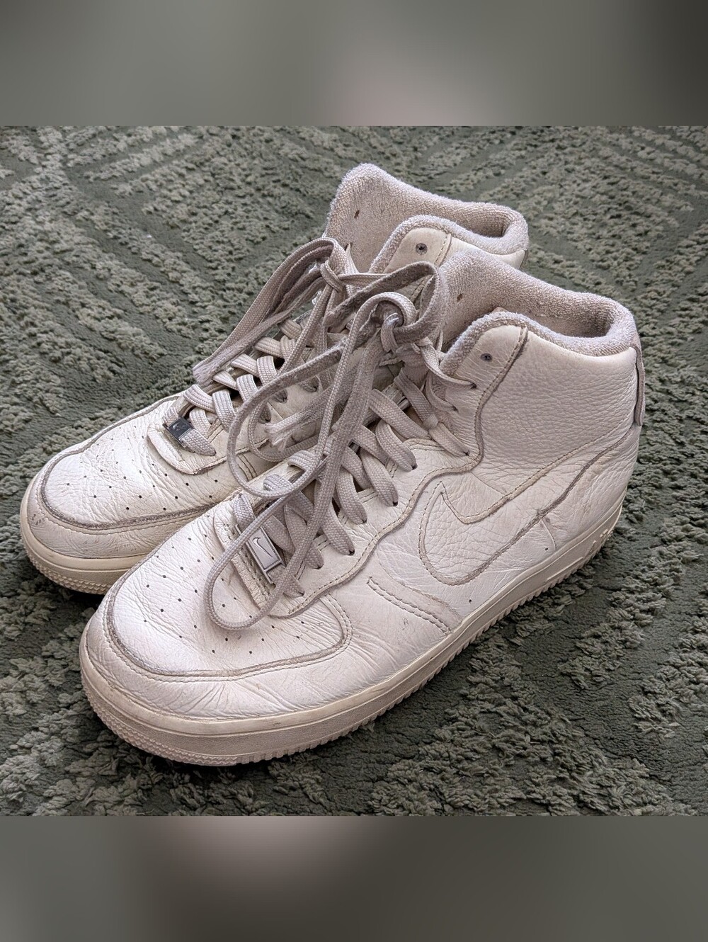 Women's Nike Air Force One 1 High Top Sculpt Sail White Sneaker Shoes Size 9.5